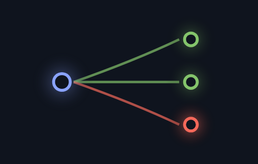A load balancer fanning out to replicas, one unhealthy, the System Design track mark
